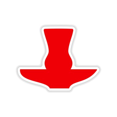 Doğu kağıt camına simgesi etiket gerçekçi tasarım