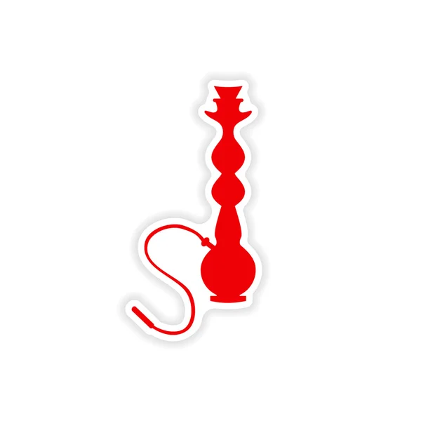 icon sticker realistic design on paper hookah shisha