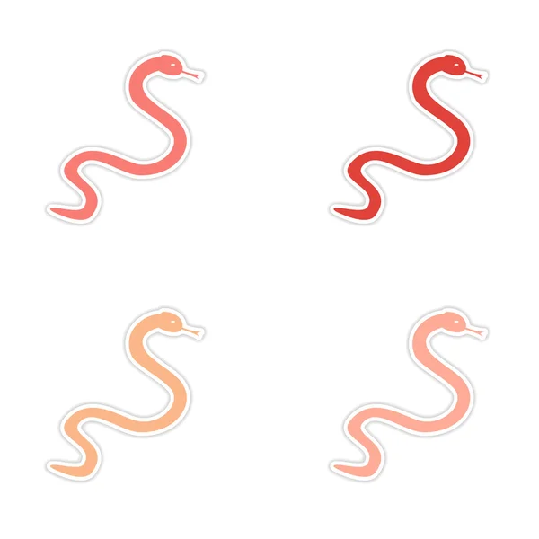 assembly realistic sticker design on paper snakes