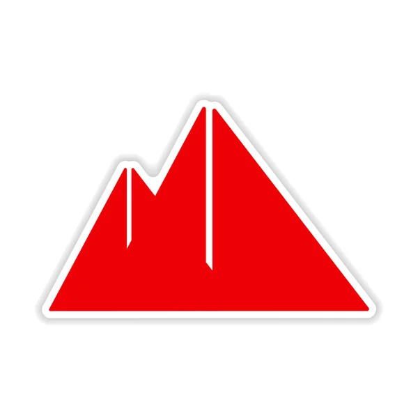 Ikona designu realistyczne naklejki na papierze piramidy Egipt — Wektor stockowy