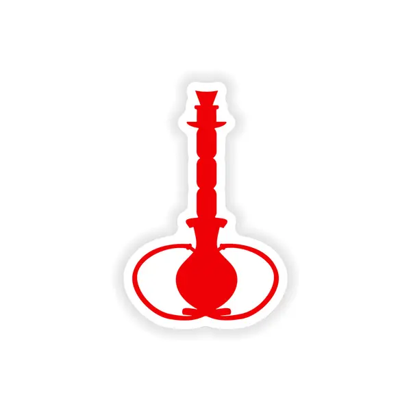 Icono pegatina diseño realista en papel hookah shisha — Vector de stock