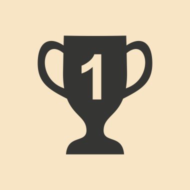 Düz siyah ve beyaz mobil uygulama Kupası şampiyonluğu