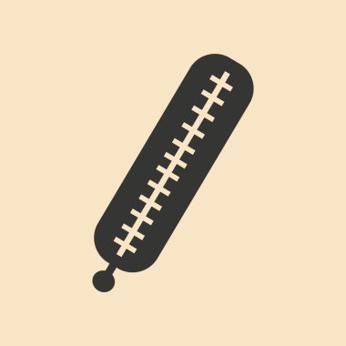 Düz siyah ve beyaz mobil uygulama termometre içinde