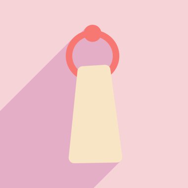 Düz gölge simgesi ve mobil uygulama havlu ile