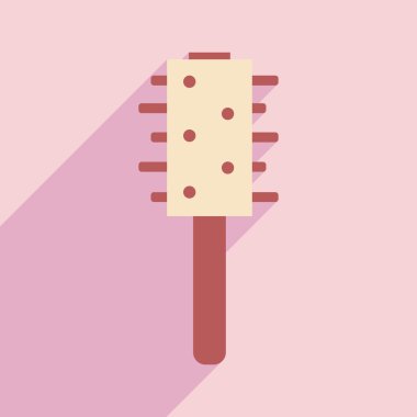 Düz gölge simgesi ve mobil uygulama saç fırçası ile