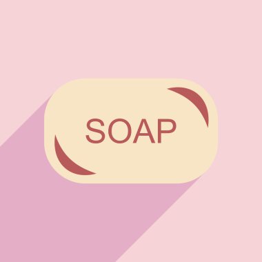 Düz gölge simgesi ve mobil uygulama çamaşır sabunları