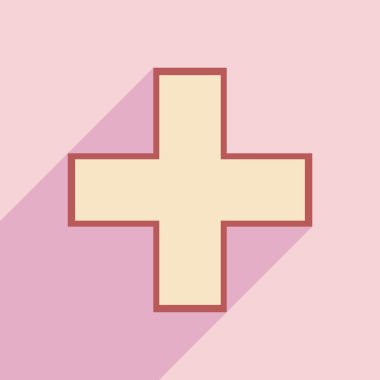 Düz gölge simgesi ve mobil uygulama eczane logo ile