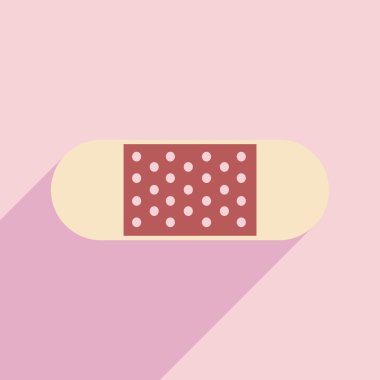 Düz gölge simgesi ve mobil uygulama tıbbi sıva ile