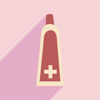 Düz gölge simgesi ve mobil uygulama tıbbi jel ile