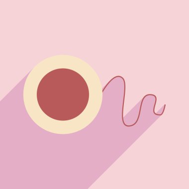 Düz gölge simgesi ve mobil uygulama diş ipi ile