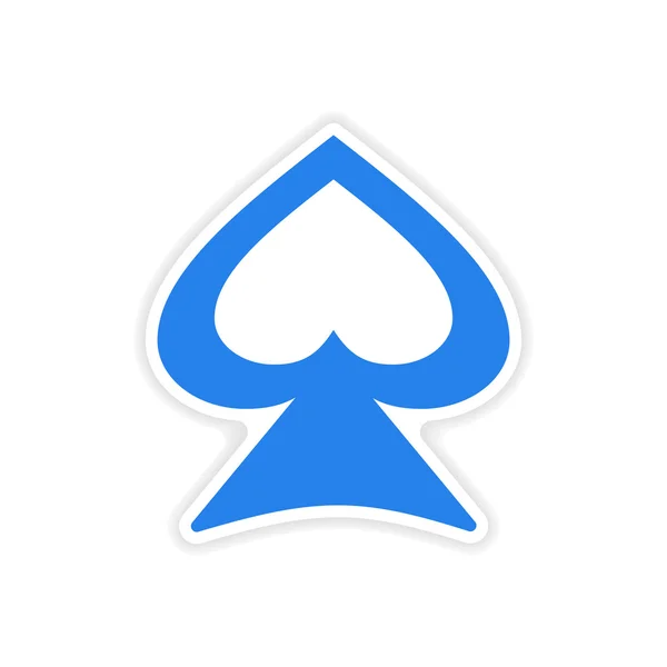 Icon sticker realistic design on paper spades — Stock Vector