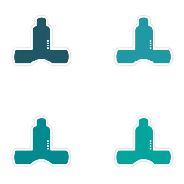 Kağıt mutfak havalandırma üzerinde derleme gerçekçi etiket tasarımı