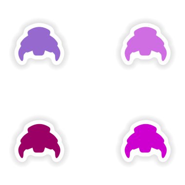 Kağıt kruvasan derleme gerçekçi etiket tasarımı