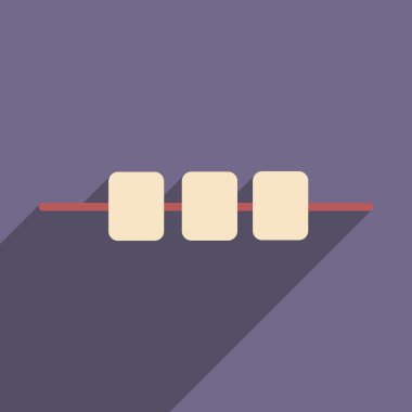 Düz gölge simgesi ve telefon applacation ile et ızgara