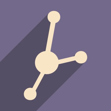 Düz gölge simgesi ve mobil applacation molekülleri ile