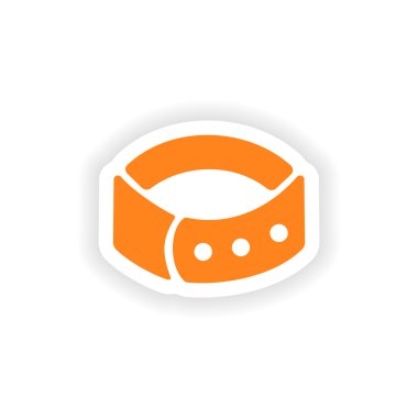 Kağıt tasma üzerinde simgesi etiket gerçekçi tasarım