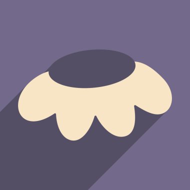 Düz gölge simgesi ve mobil applacation çiçek papatya ile