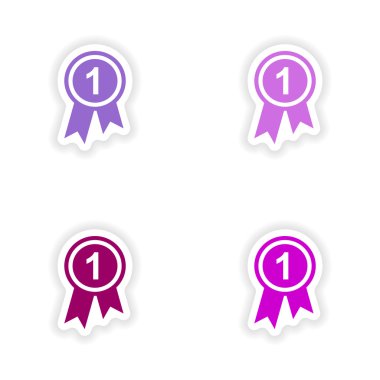 derleme gerçekçi etiket tasarım üzerinde kağıt madalya