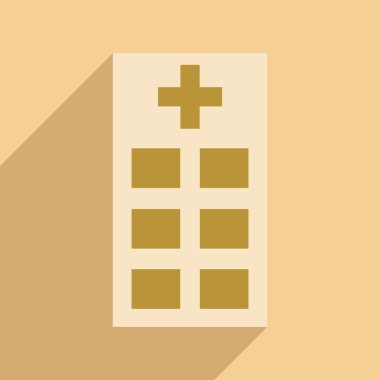 Düz gölge simgesi ve mobil uygulama poliklinik ile