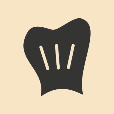 Düz siyah ve beyaz mobil uygulama chef şapka