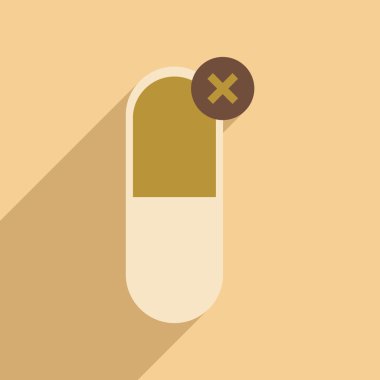 Düz gölge simgesi ve mobil uygulama İlaç sanayii ile