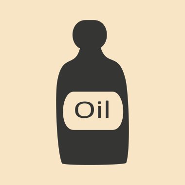 Flat in black and white mobile application oil bottle clipart