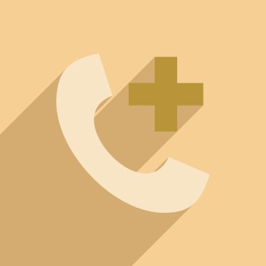 Düz gölge simgesi ve mobil uygulama online tıbbi bakım ile