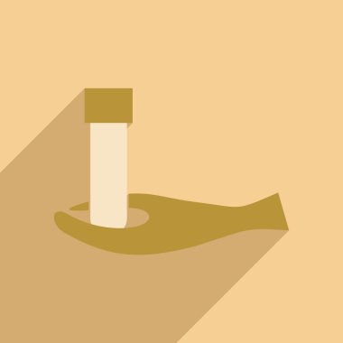 Düz gölge simgesi ve mobil uygulama laboratuarı logo ile