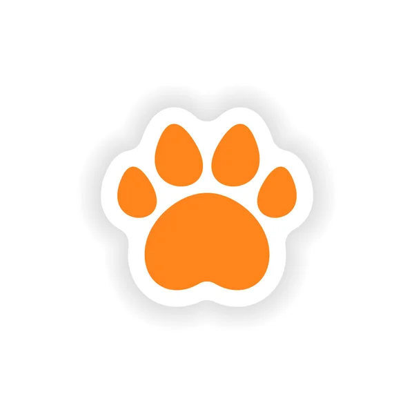 icon sticker realistic design on paper traces of animals