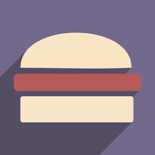 Flat with shadow icon and mobile applacation hamburger — Stock Vector