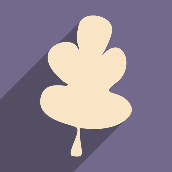 Platta med skugga ikonen och mobila applacation oak leaf — Stock vektor