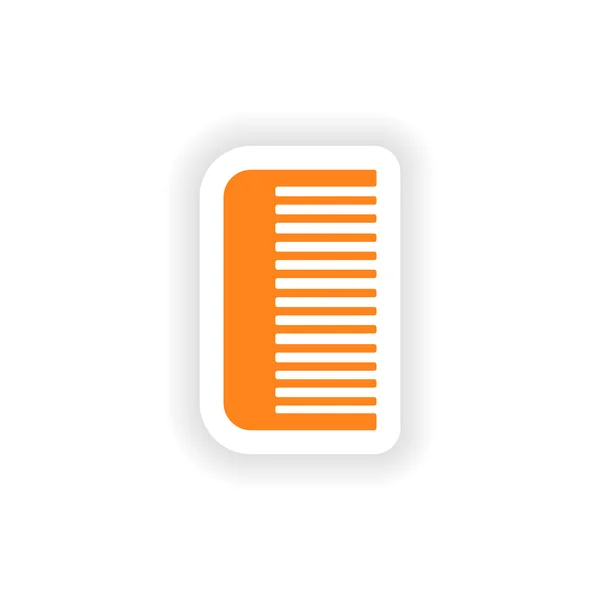 Icon sticker realistic design on paper comb — Stock Vector