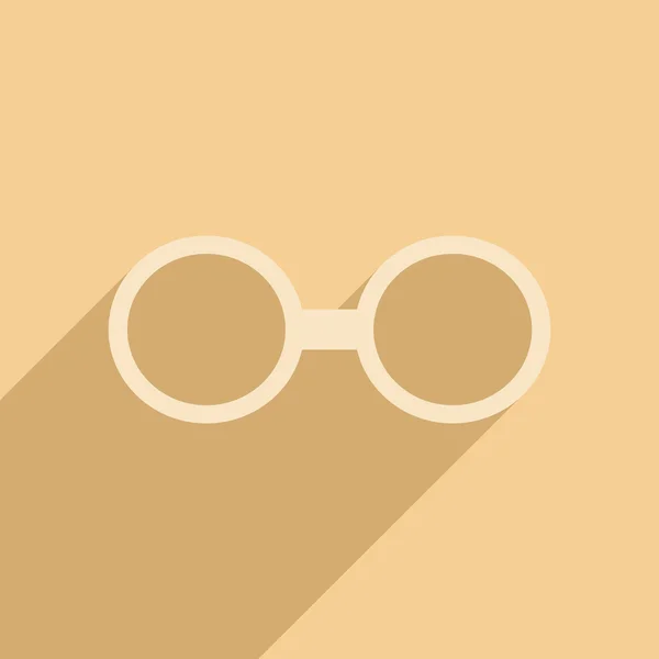 Plano com ícone de sombra e óculos de aplicação móvel — Vetor de Stock