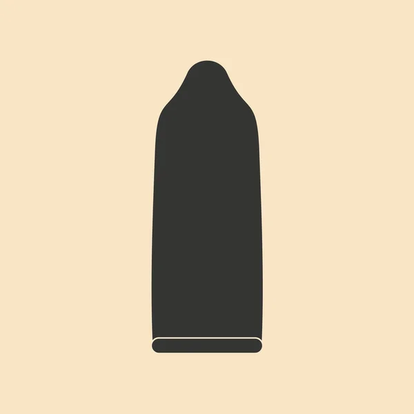 Плоский чорно-білий мобільний додаток презерватив — стоковий вектор