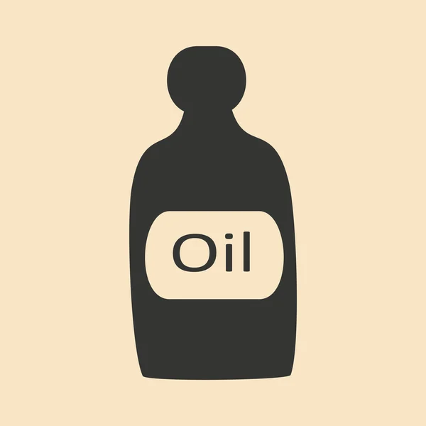 Plano en botella de aceite de aplicación móvil en blanco y negro — Vector de stock