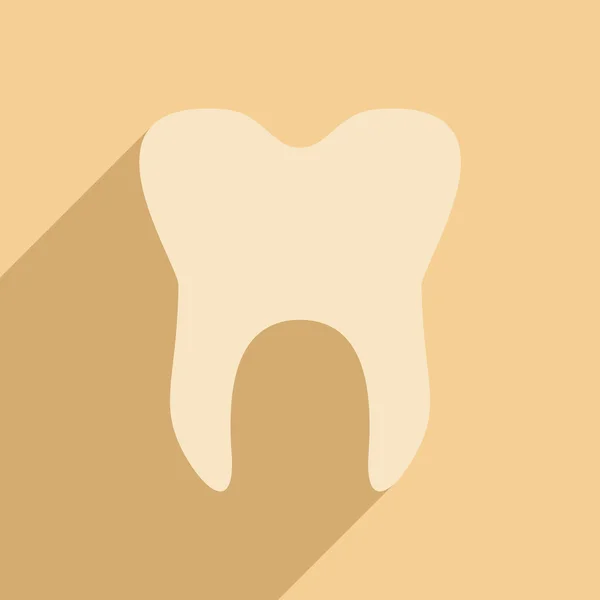 Flat com ícone de sombra e aplicação móvel Logotipo dental — Vetor de Stock