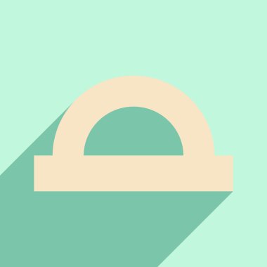 Düz gölge simgesi ve mobil uygulama iletki ile