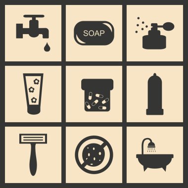 Düz siyah ve beyaz konsept mobil uygulama kişisel bakım içinde