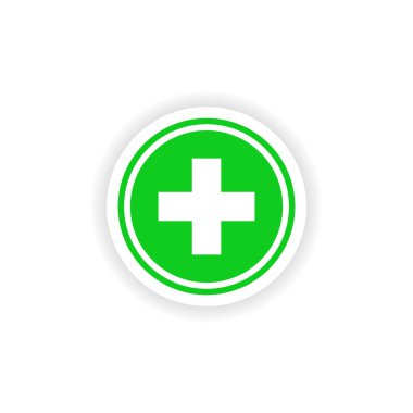 Kağıt tıp logo simge etiketi gerçekçi tasarım