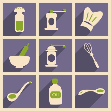 Düz gölge kavramı ve mobil uygulama mutfak ile ayarla