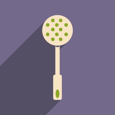 Düz gölge simgesi ve mobil uygulama kepçe ile