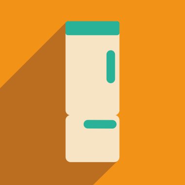 Düz gölge simgesi ve mobil applacation buzdolabı