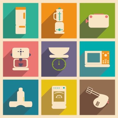 Düz gölge kavramı ve mobil uygulama mutfak aletleri ile