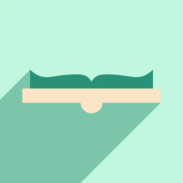 Plano com ícone de sombra e aplicativo móvel livro aberto — Vetor de Stock
