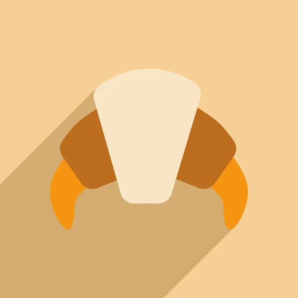 Flach mit Schatten-Symbol und mobiler Anwendung Croissant — Stockvektor