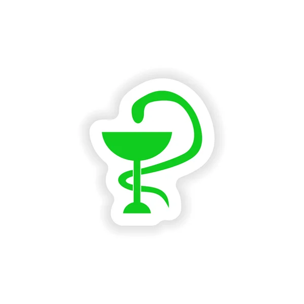 Symbol Aufkleber realistisches Design auf Papier Logo Schlange — Stockvektor