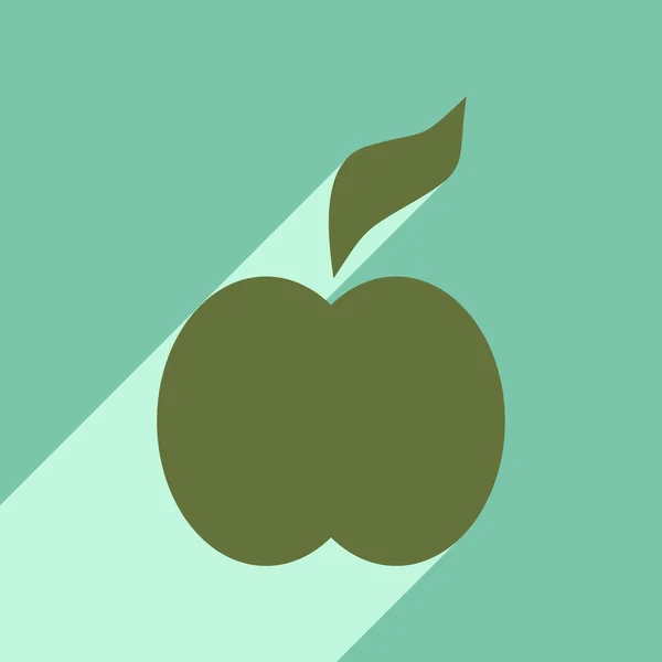 Piso con icono de sombra y aplicación móvil manzana — Vector de stock