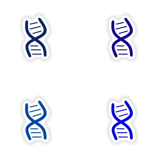 Assemblage conception autocollant réaliste sur la structure de l'ADN du papier — Image vectorielle