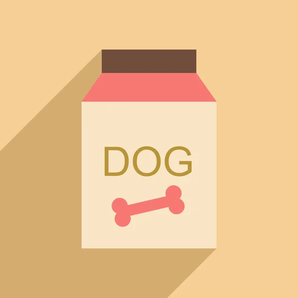 Appartamento con icona ombra e applicazione mobile cibo per cani — Vettoriale Stock