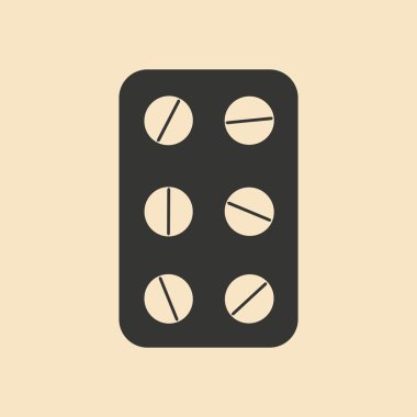 Düz siyah ve beyaz mobil uygulama tıbbi hap